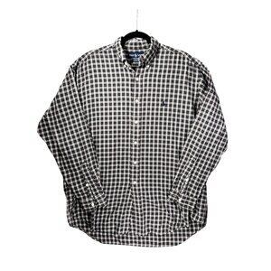 Ralph Lauren Blake Green Plaid Shirt Button Down Long Sleeve Mens L Pony Logo